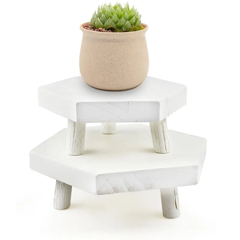 Nagpew Supporto Per Piante In Legno Di Pino – Sgabello Per Fiori Con Piedi Intagliati Vintage – 24,8x14 Cm – Per Interni - 5