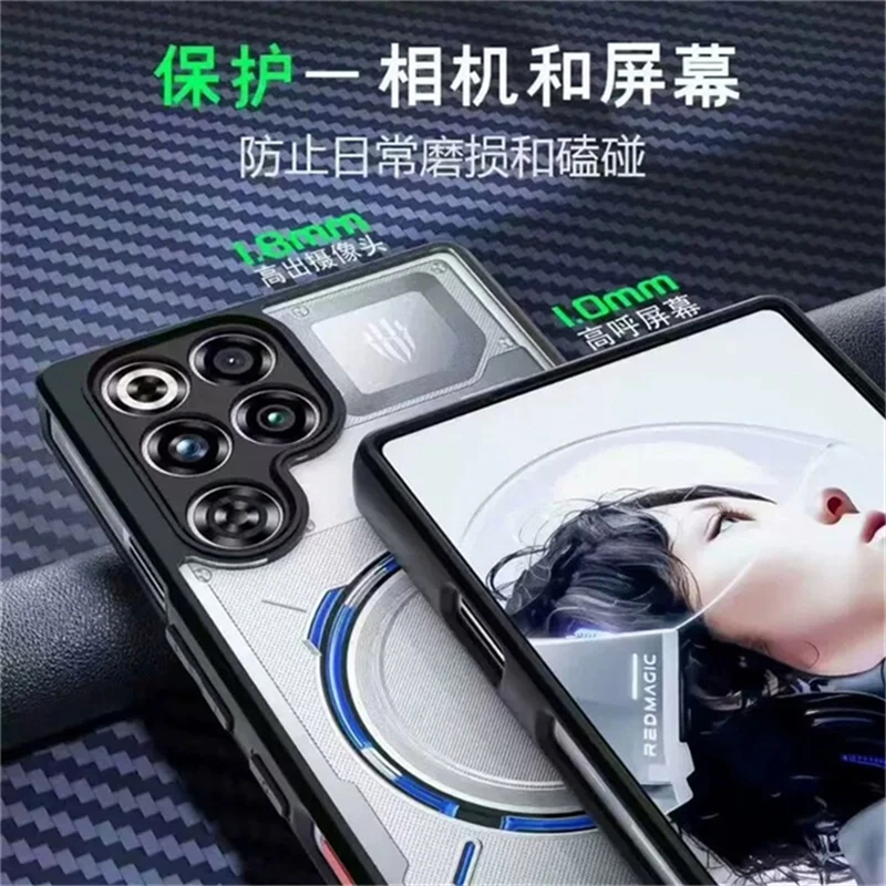 Matte Transparent Shockproof Bumper Case with Acrylic Protective Shell for ZTE Nubia Red Magic 11 Pro