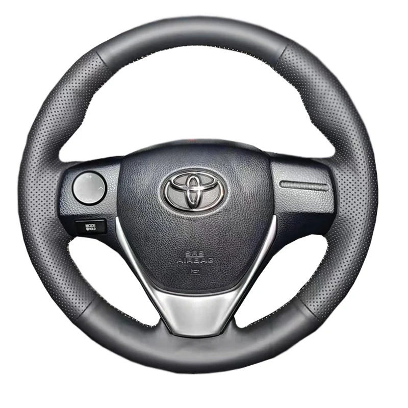 

Индивидуальная оплетка ручного шитья для Toyota Corolla, натуральная кожа, Нескользящие аксессуары для интерьера автомобиля, 38 см