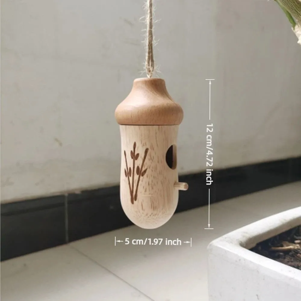 Casetta per Colibrì in Legno, Mini Casa per Uccelli Fatta a Mano, Facile da Installare, Resistente alle Intemperie, Decorazione da Esterno - immagine 6