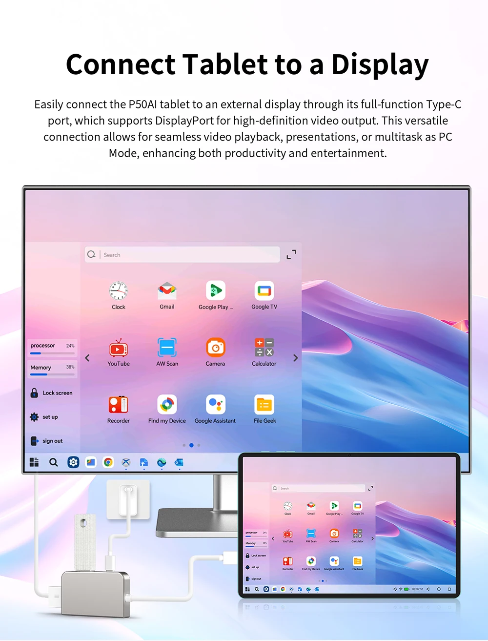 Teclast p50 tablet android 15 octa-core display wifi 6 128gb_voghion.com