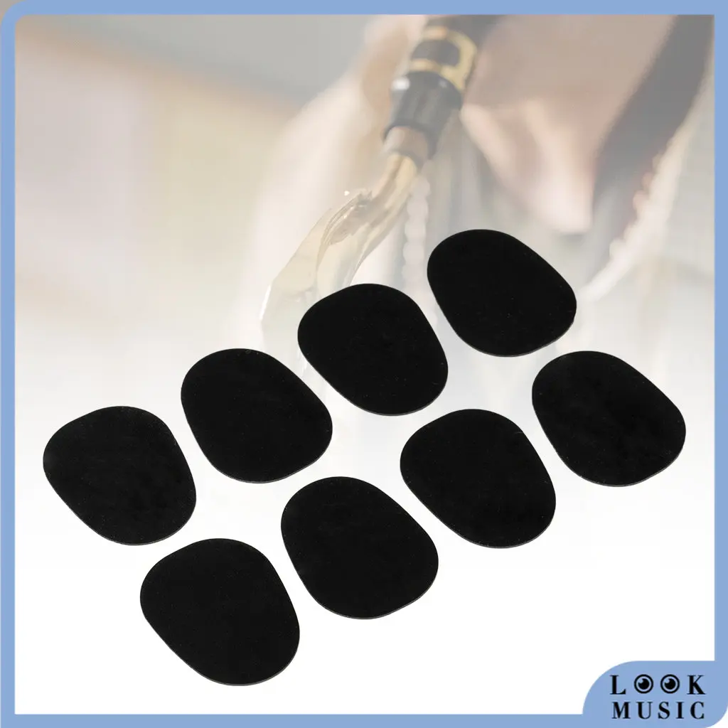 LOOK Saxophone Mouthpiece Pads 0.3mm Black Thin Non-toxic And Food-grade Silicone Rubber Cushions SAX MTP Patches 8pcs/1pack lommi 0 3mm 0 8mm 8pcs durable alto rubber saxophone sax blowing mouthpiece pads patches rubber cushions saxophone pads black