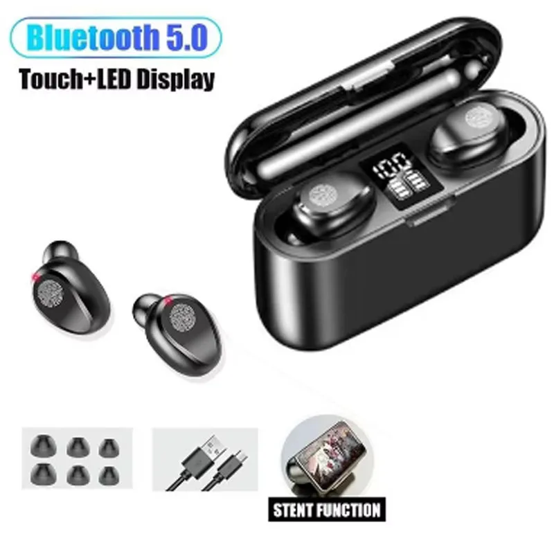Wireless Earphones Bluetooth TWS LED Dislpaly Earbuds Headset HD