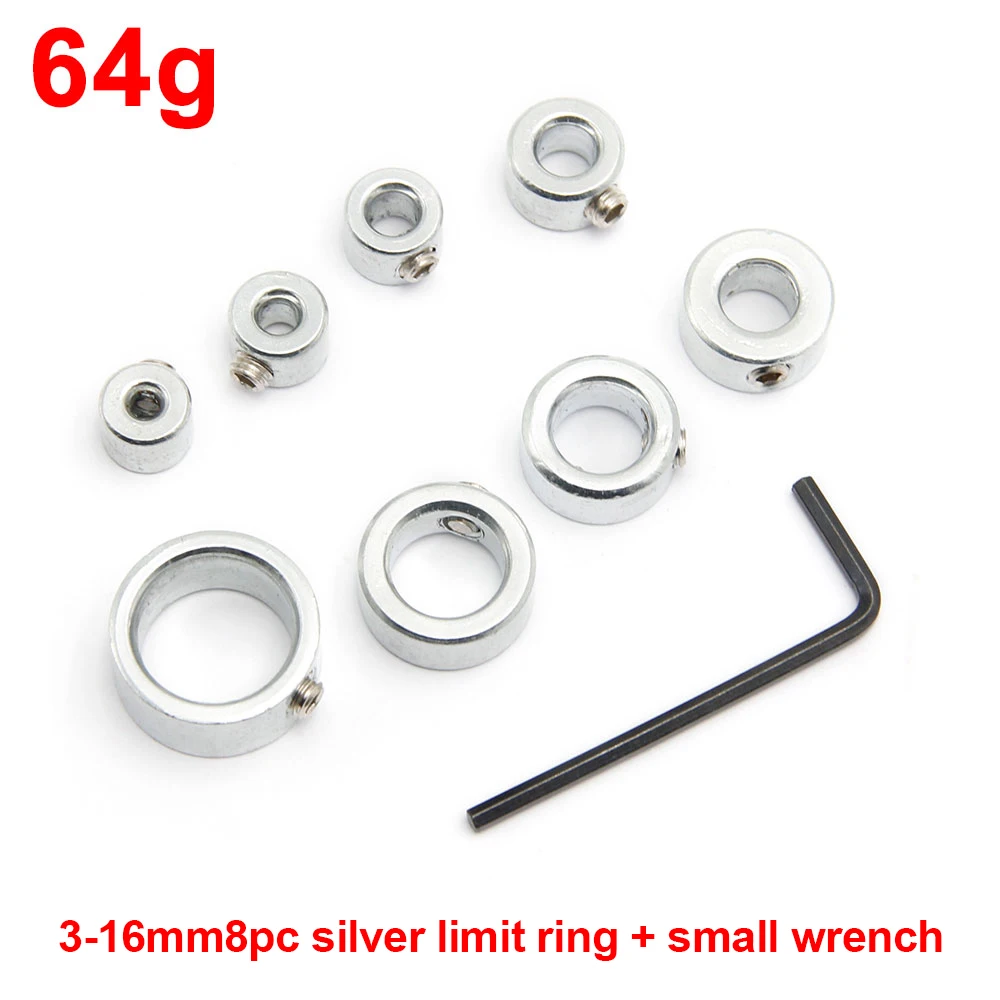 Drill bit set 8pc silver drill bit limit ring mini wrench positioning ring round woodworking screw clamp drill bit adjustment tool set
