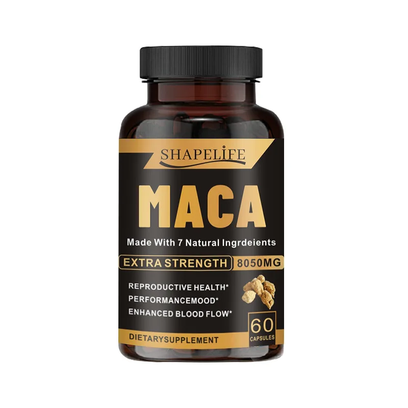 Black Maca Booster for Men & Women Relieve Fatigue, Increase Size, Improve Endurance Natural Maca Pills 60 Capsules