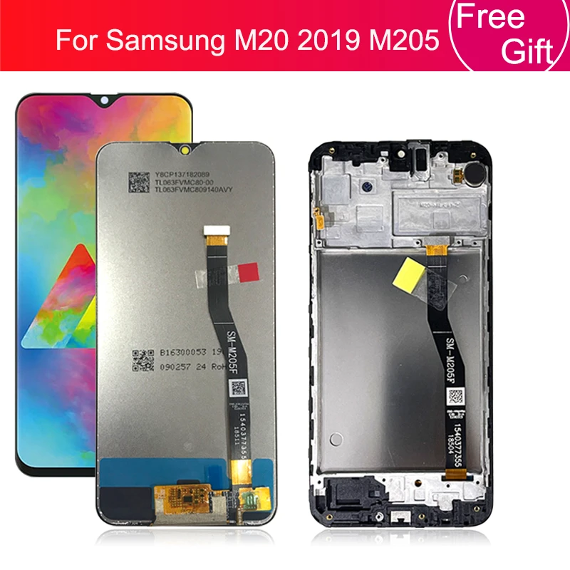 For Samsung Galaxy M 19 Sm M5 M5f Lcd Display Touch Screen Digitizer Assembly With Frame Replacement M Display 6 3 Mobile Phone Lcd Screens Aliexpress