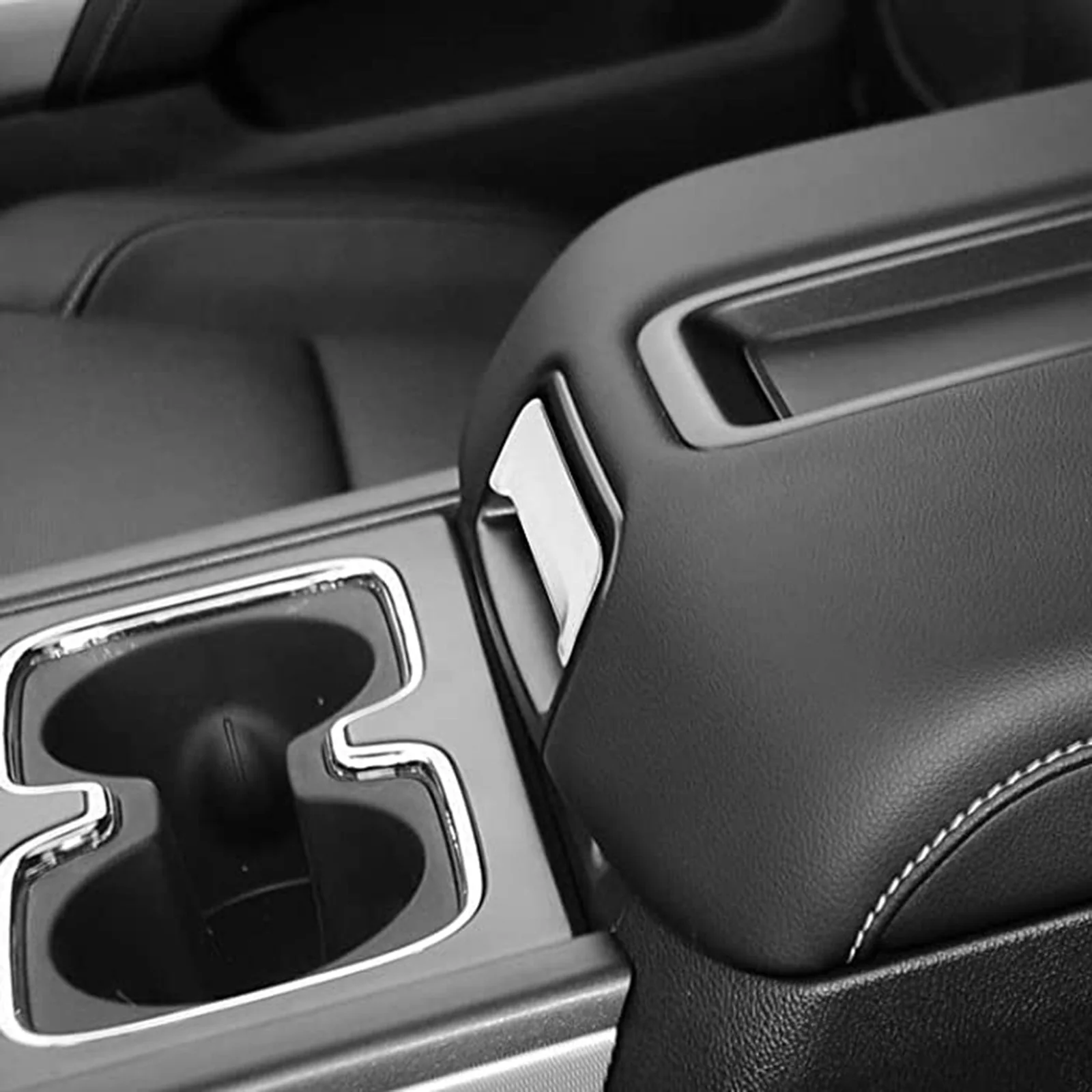 Car Chrome Black Center Console Latch Handle Plate Lid For Chevrolet Suburban Tahoe 2015 2016 2017 - 2020 GMC Yukon Replacement 5