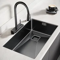 Nano 304 Stainless Steel Handmade Sink Vegetable Washing Basin Large Single Slot kitchen Sink Under The Counter Basin 1