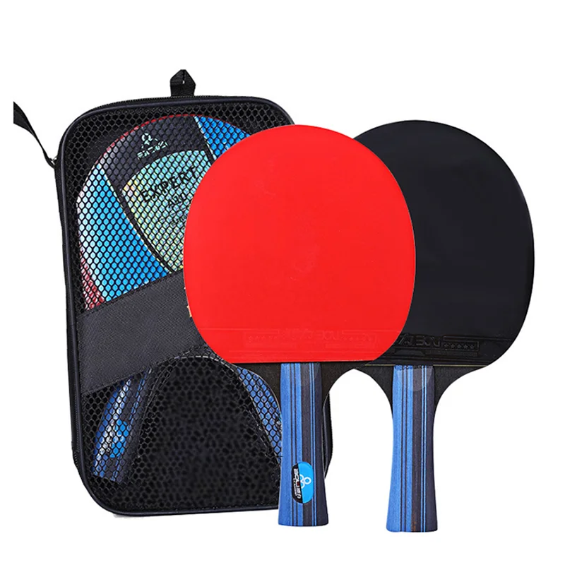 Description Picture 2 of item2PCS Ping Pong Racket Table Tennis Beginners 3 Star Training Set Pimples-in Horizontal racket Rubber Hight Quality Blade Bat