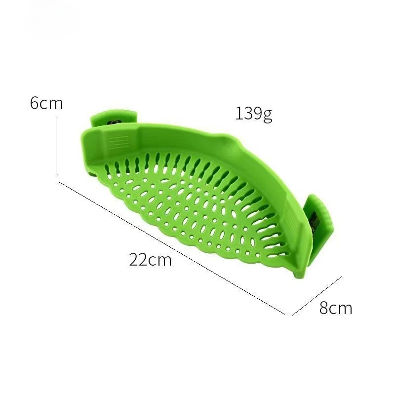 Universal Silicone Clip-on Pan Pot Strainer Anti-spill Pasta Pot Strainer FoodGrade Rice Fruit Colander Strainer Kitchen Ltems