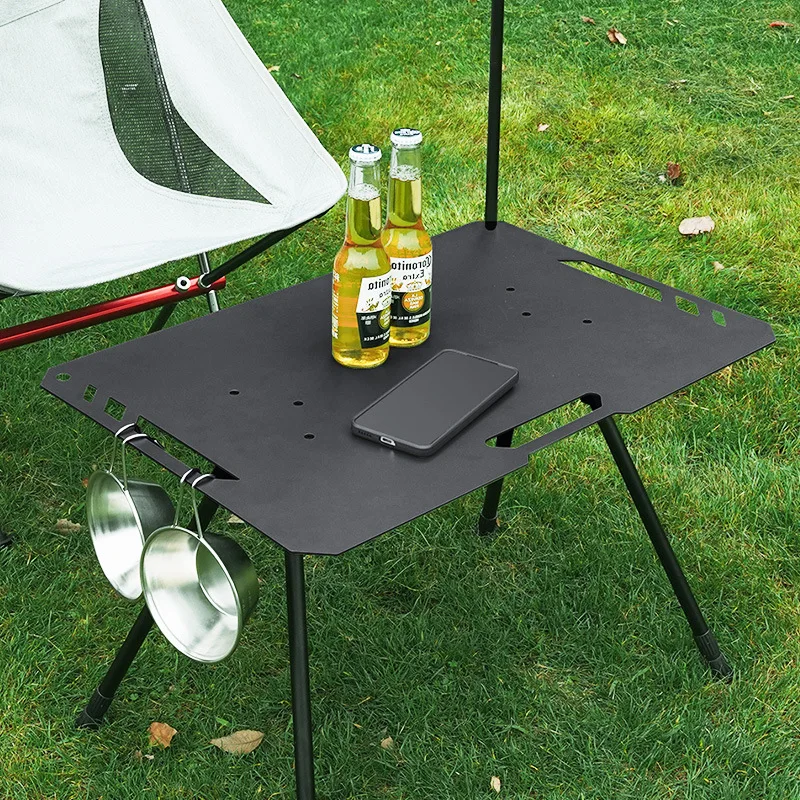 

Small Outdoor Aluminum Alloy Table Lightweight Tactical Table Folding Dinner Table Blackened Self-driving Picnic Camping Table