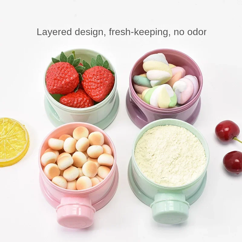 Portable Baby Milk Powder Box Large-capacity Multi-layer Food Supplement Box Independent Layered Milk Powder Storage Box