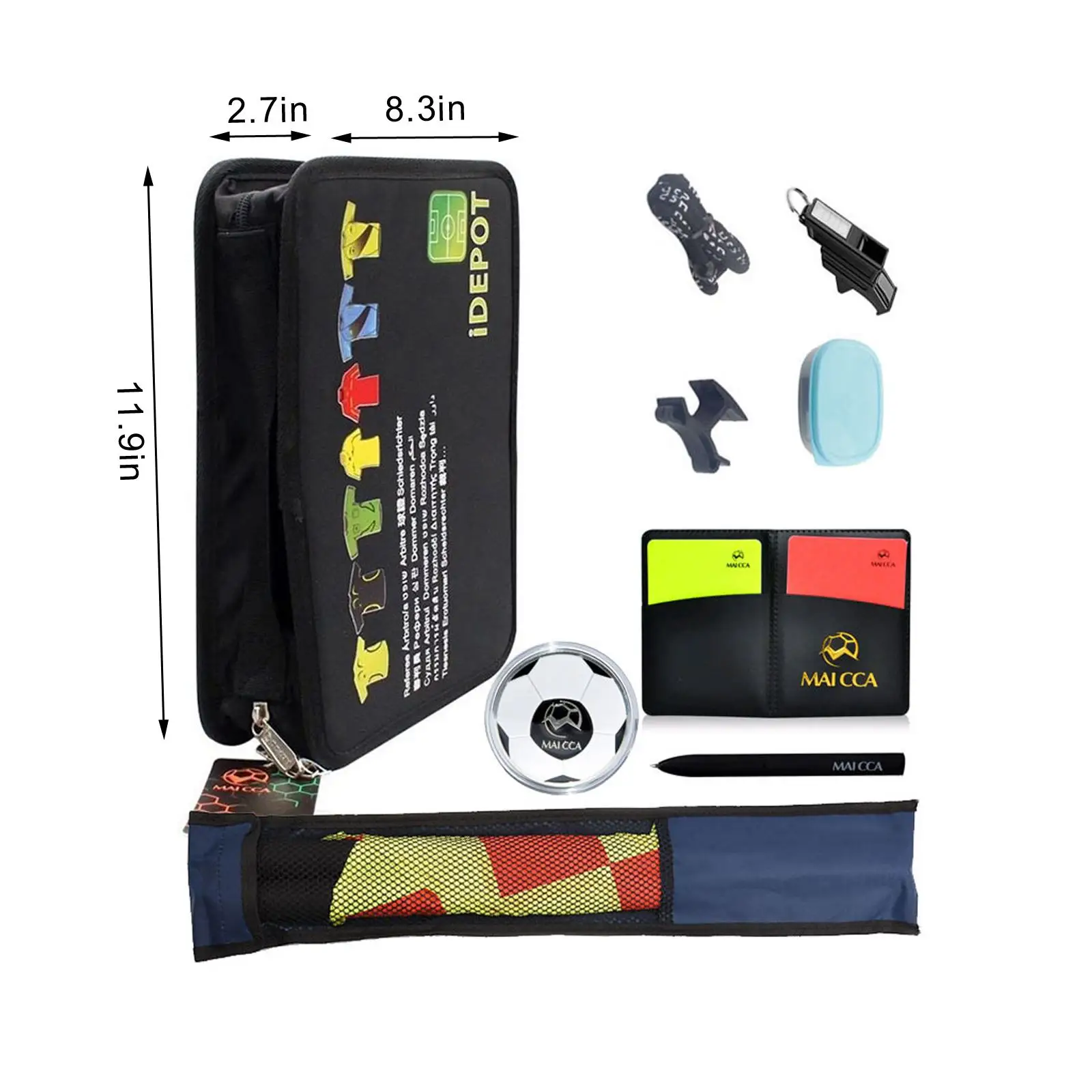 Soccer Referee Accessory Bag Red Yellow Cards Corner Flag Referee Equipment