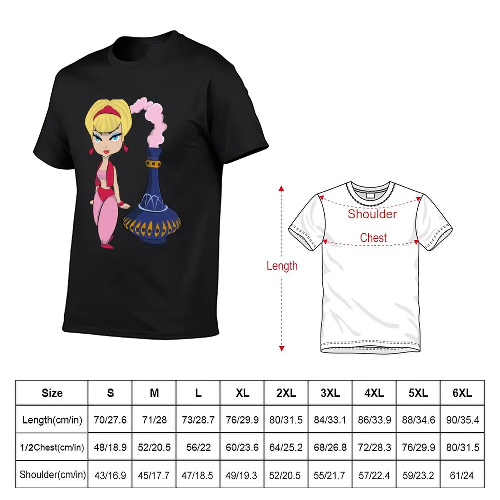 T-shirt Jeannie pour hommes, T-shirt court, Économie vierges, T-shirt vintage, Économie grande taille, Réplique, Nouveau