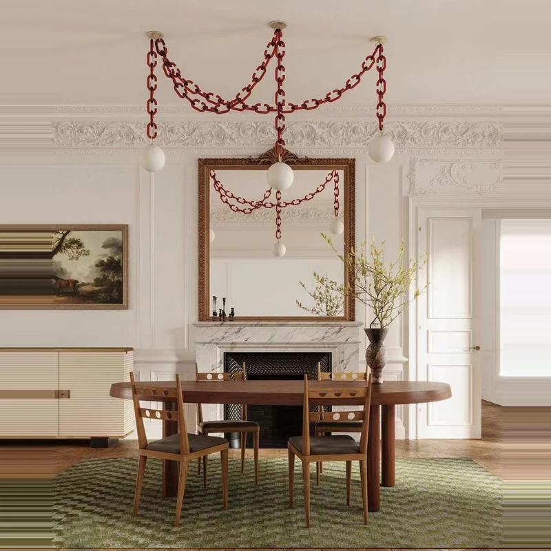 LED Artistic Colorized Chain Of Fate White Bubble Chandelier Lustre Hanging Lamps Suspension Luminaire Lampen For Dinning Room