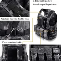 Multi-Pocket Army Tactical Vest Combat Body Vests Security Hunting Outdoor CS Airsoft Training Jacket Security Molle Laser Vest 2