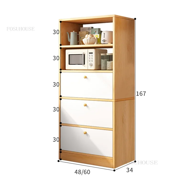 Dormitory Fashion Kitchen Cabinets Small Apartment Storage Cabinet Home Furniture Cupboard Dustproof Restaurant Villa Sideboard 6