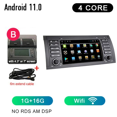 Android 11.0 GPS CarPlay RDS DSP para BMW Serie 5 E39 X5 E53 M5 Navi Radio de coche 9" DAB 