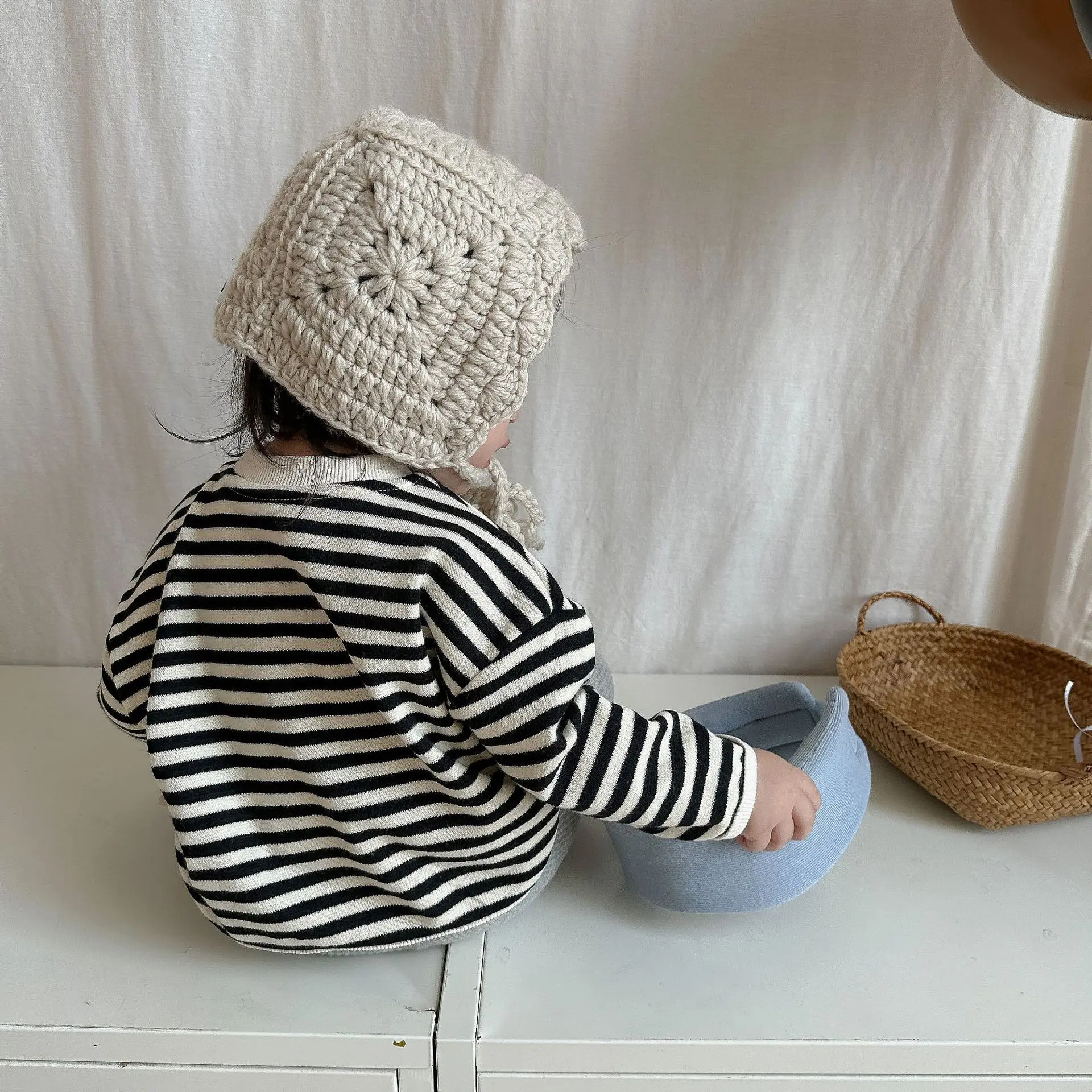 Baby Long Sleeve Striped T Shirts Children Casual Tops Infant Girl Cotton T Shirts Toddler Bottoming Boy Clothes