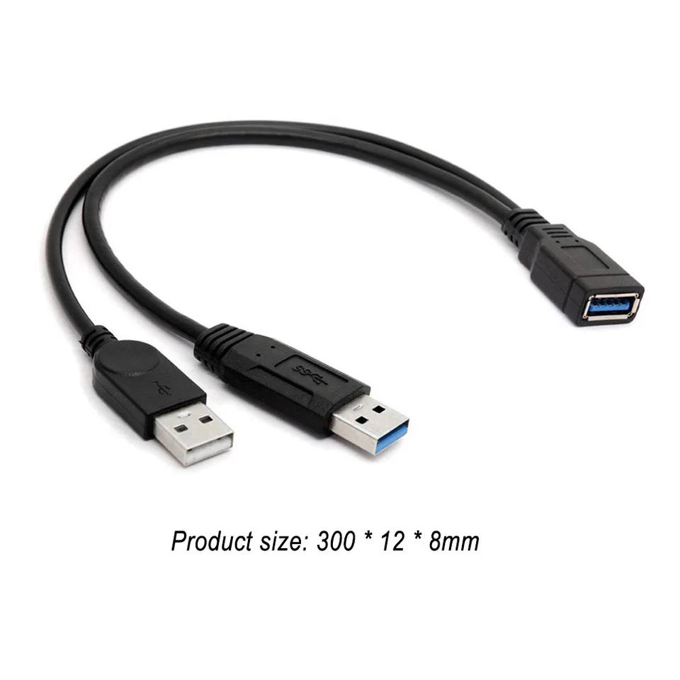 USB 3.0 Dual USB Power Data Extension Cable