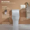 Horow Hr-St076W Elongated Toilet With Left-Hand Trip Lever, One Piece Toilet For Bathroom, Soft Closing Seat Include, Single 3