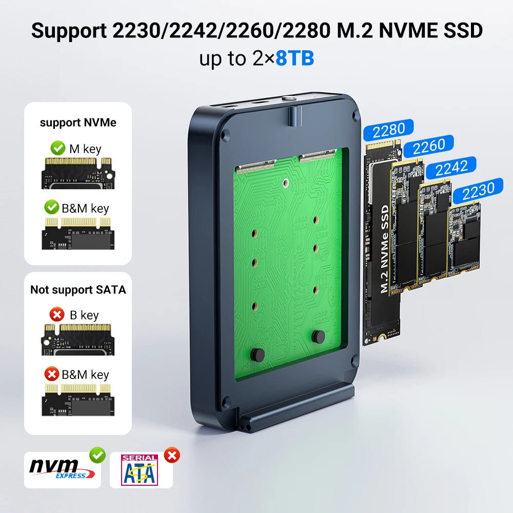 Acasis   USB 4.0 SSD ̽, Ʈ Ŭ,  ̵ ,  ϵ ̹ ̽,  ο, 40Gbps