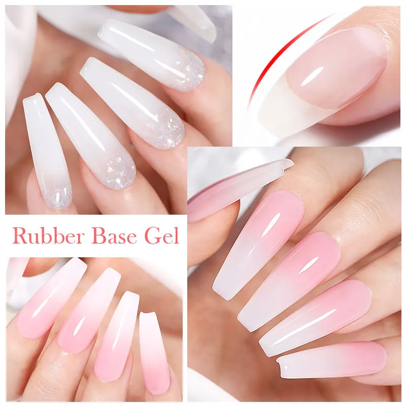 BORN PRETTY Milky Pink Rubber Base Gel smalto per unghie Glitter 15ml vernice semipermanente Soak Off autolivellante UV LED Gel