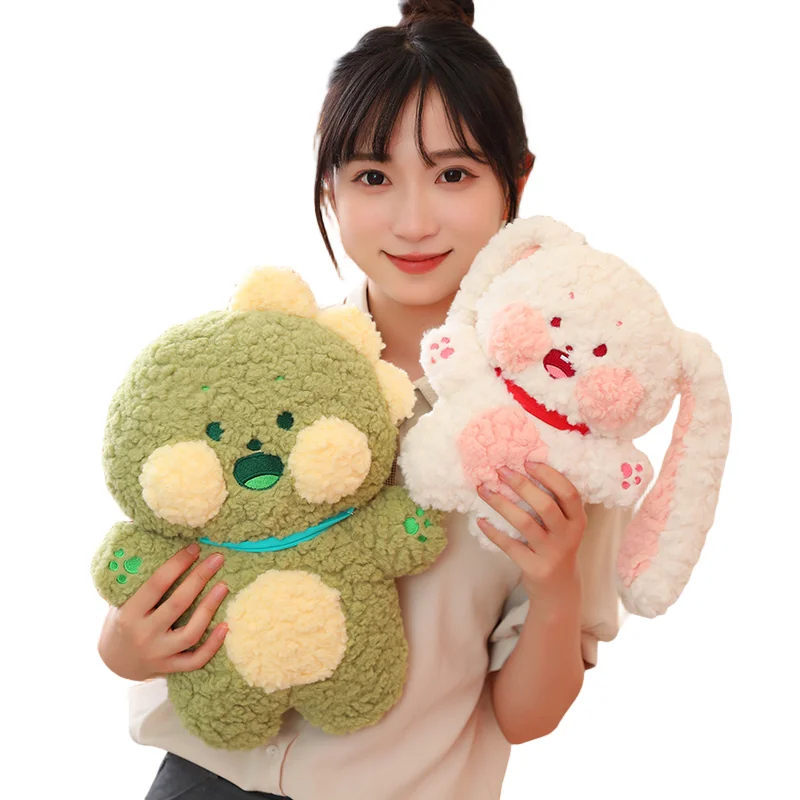 Cute Creative Full Size Marshmallow Series Rabbit Dinosaur Plush Toys Soothing Dolls Girls Kids Birthday Christmas Gifts 21cm ghostbusters plush toys green ghost plush toy marshmallow man and slimer plush toys bank sailor stuffed dolls