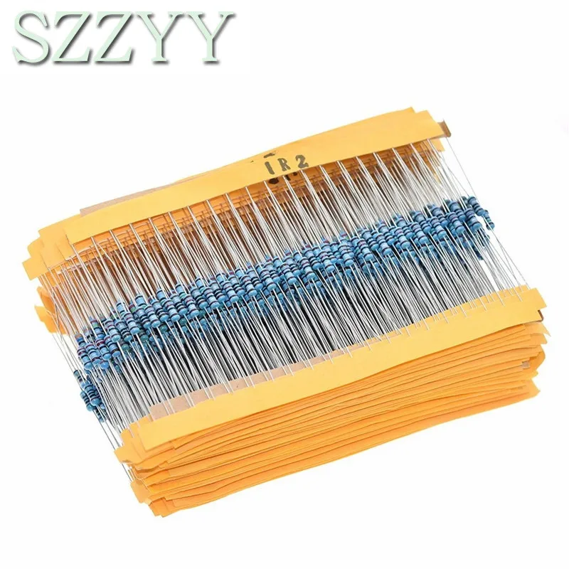 

300 600 PCS /Set 1/4W Resistance 1% 30 Kinds Each Value Metal Film Resistor Assortment Kit resistors 100R 1K 47K 10K 100K 4K7