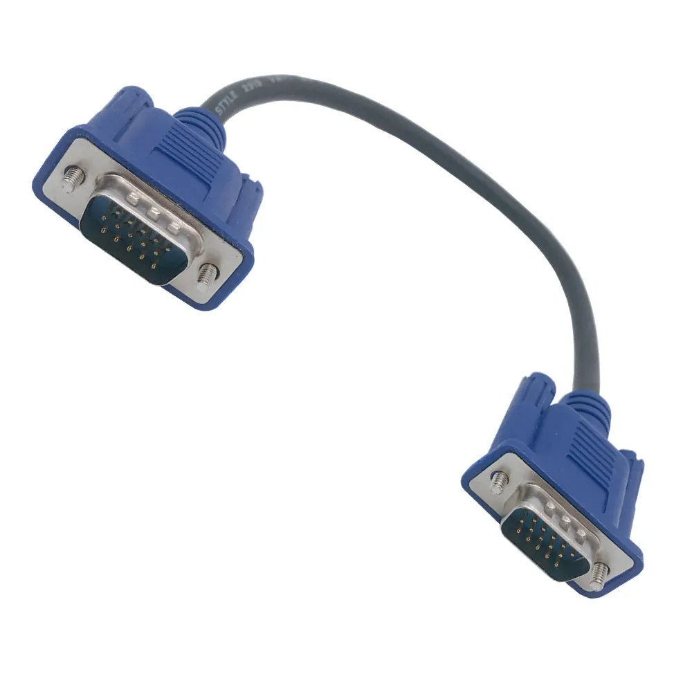 VGA Cable HD15Pin D-Sub Short Video Cable Cord Male to Male M/M to Female and Female RGB Cable 25cm 0.25m for Monitor