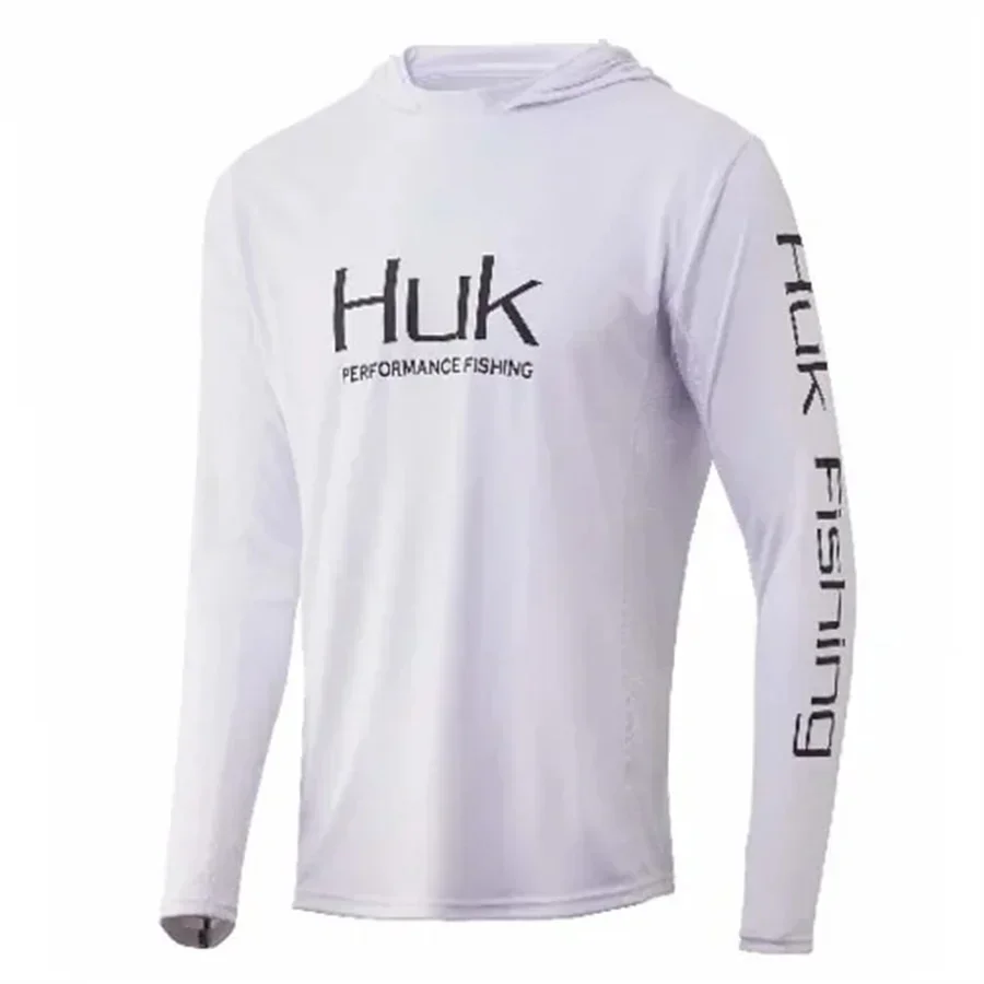 Fishing Shirt HUK With Hat Long Sleeve Sun UV UPF50 Summer Quick Dry Top Lightweight Men Fishing Clothes Sports Hunting Camping 9