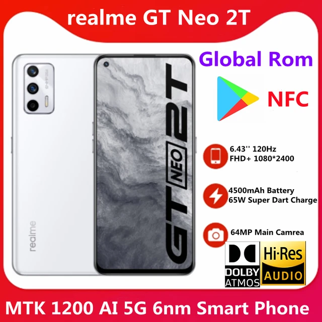 Realme GT Neo2 Dual-SIM 128GB ROM + 8GB RAM (GSM  CDMA) Factory Unlocked  5G Smartphone (Neo Blue) - International Version 