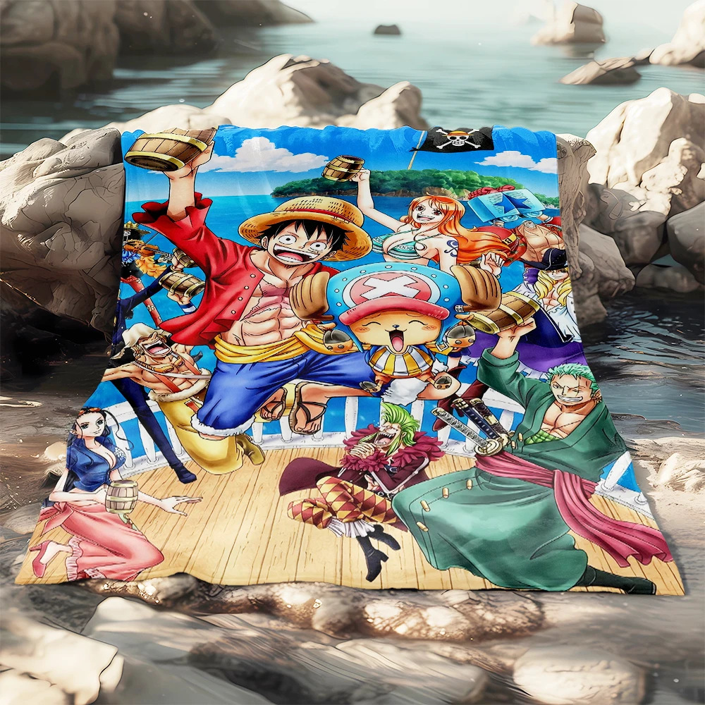 One Piece Anime HD Printed Flannel Thin Blanket.Four Season Blanket.for Sofa,bed,living Rooms,travel Picnic Blanket Gifts 5