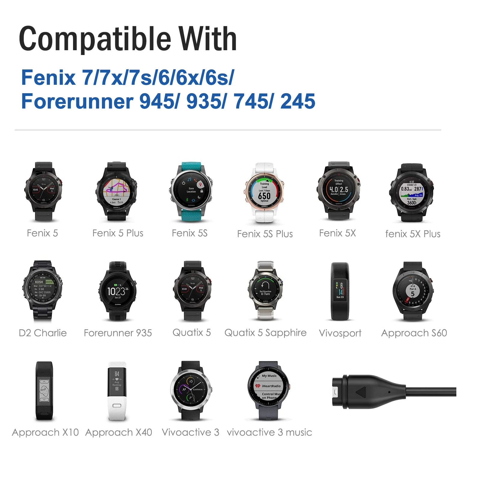 Garmin Forerunner 255 255S Music 955 Solar Sport USB   ü   ̺ 