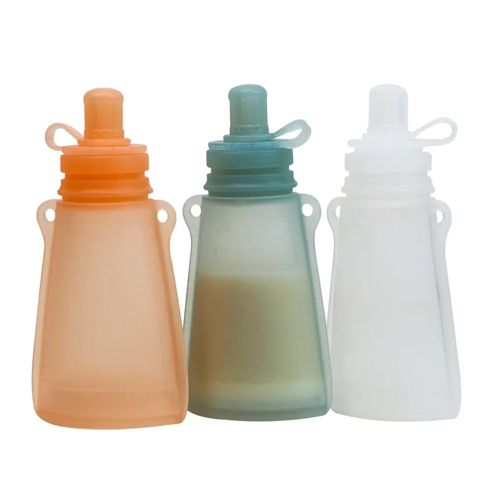 1 Silicone Breast Milk Storage Bag Portable Reusable Milk Frozen Fruit Puree breastmilk storage bags