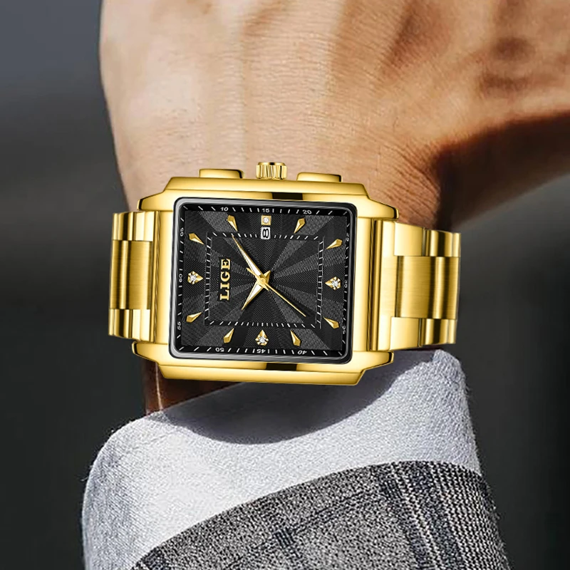 LIGE Mens Watches Top Luxury Brand Waterproof Sport Wrist Watch  Quartz Military Genuine Stainless Steel Relogio Masculino