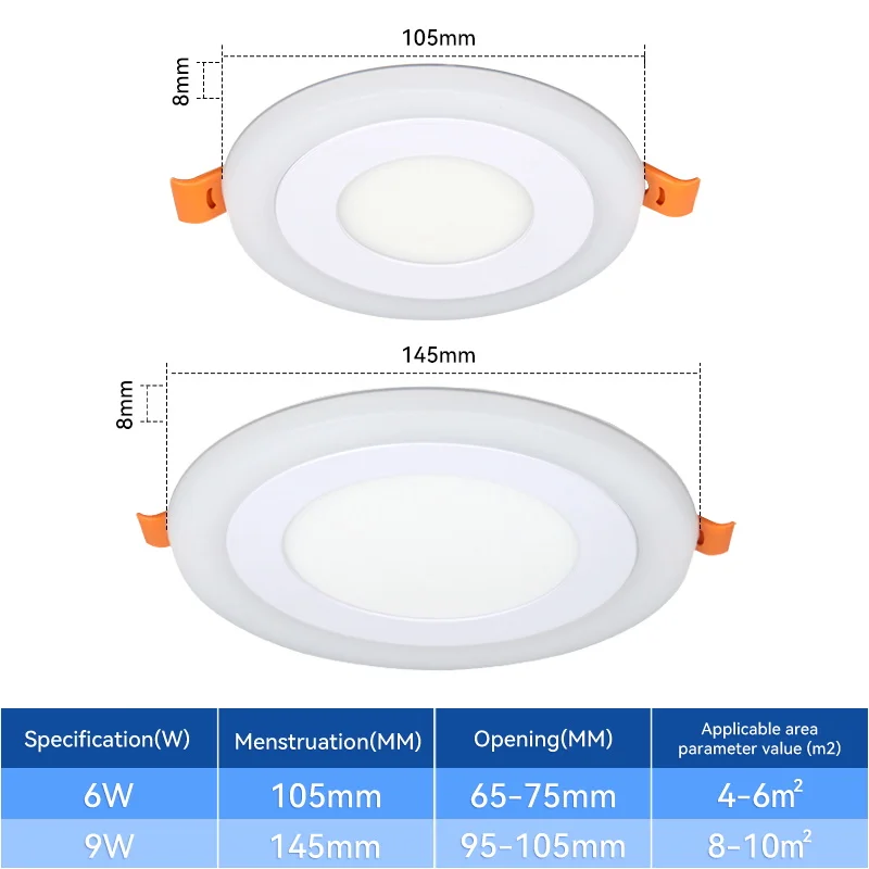 Description Picture 6 of itemDouble Color Led Ceiling Lamps Modern Downlight Spot Lights for Home Decor Living Room Bathroom Indoor Lighting Led Panel Light