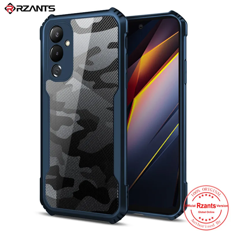 Rzants Per Tecno Pova 4 Case Hard [Camouflage Beetle] Hybrid Antiurto Slim Crystal Clear Cover