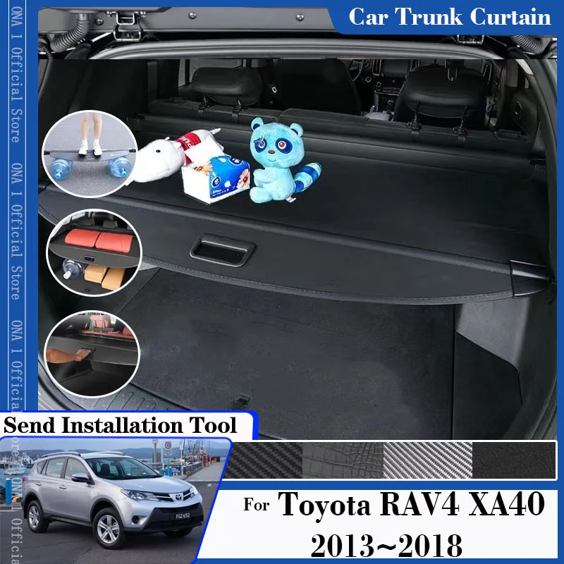 

Для Toyota RAV4 RAV 4 XA40 2013 ~ 2018 Автомобильный задний багажник, занавеска, багажник, багажники, перегородка, защитные занавески, автомобильные аксессуары