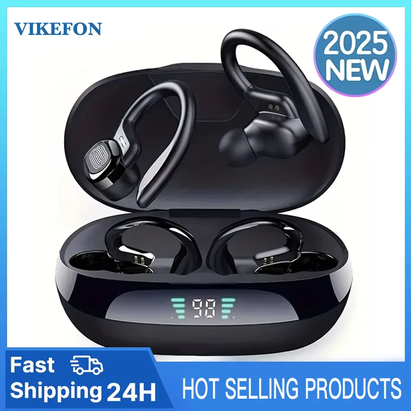 AI Bluetooth Earbuds Wireless Earphones Sport EarHook Headset 9D Hifi Stereo Sound Waterproof Headphones In Ear With Micphone