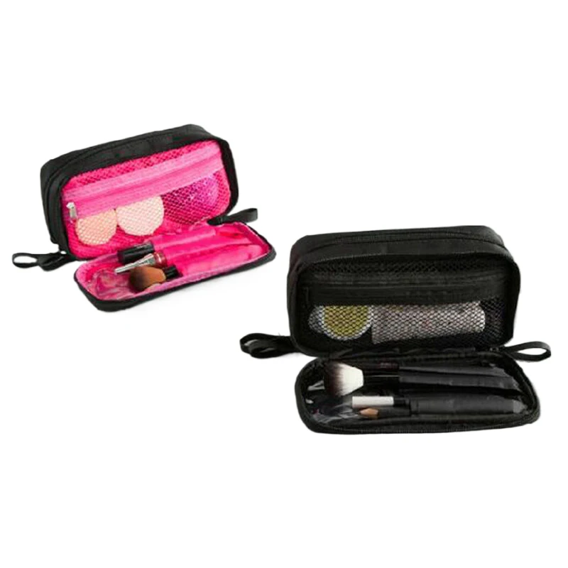 

Дорожная нейлоновая сумка для хранения, черная мини-косметичка для женщин, модная повседневная маленькая косметичка на молнии для девушек и женщин