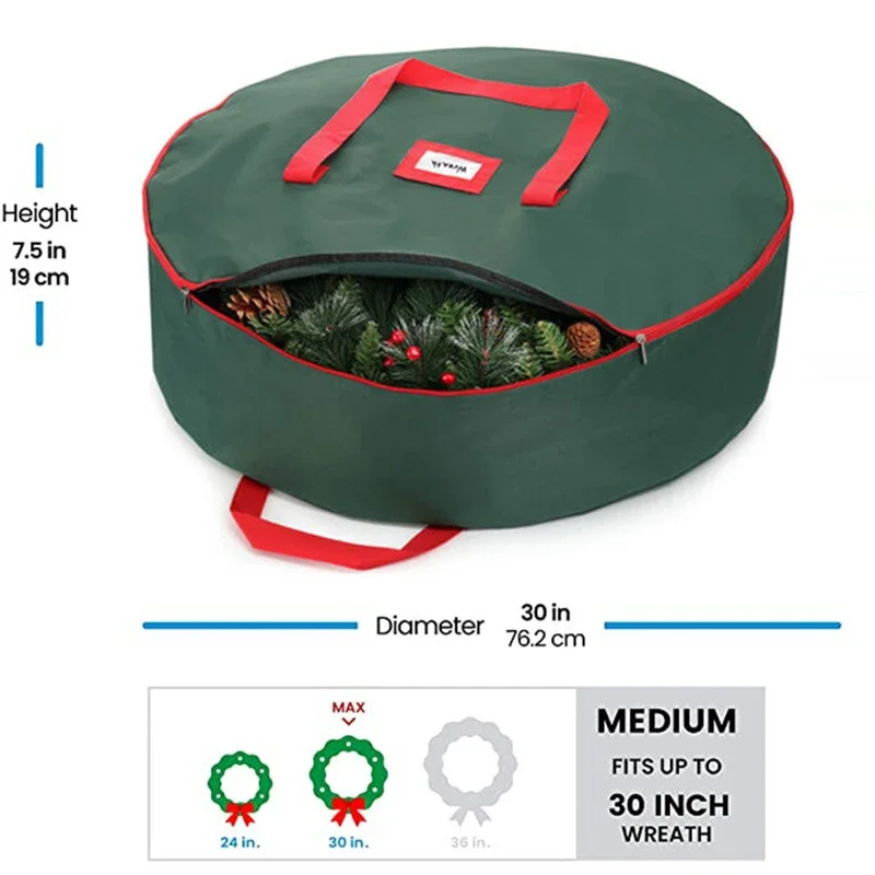 Foldable Xmas Decoration Storage Bag Christmas Tree Wreath Oxford Cloth Bag For Storing Christmas Utenciles Garland Home Storage christmas tree storage bag christmas storage bag