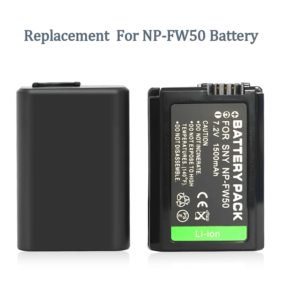 Batteria 1500Mah Np-Fw50 Npfw50 Per Batterie Per Fotocamera Sony Dsc-Rx10, Rx10 Ii, Rx10 Iii, Rx10 Iv, Ilce-Qx1, A7R, A7 Ii, A7S, A6500