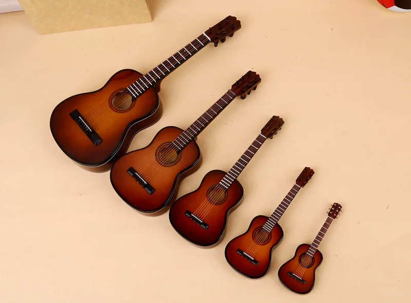 Décoration De Noël Guitare En Bois - 2 Ornements Musicaux - Pour Sapin - Cadeau Pour Mélomane - Rock And Roll - 3