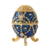 QIFU New Arrive Easter Fabeger Egg Blue Trinket Jewelry Boxes for Home Decor 3