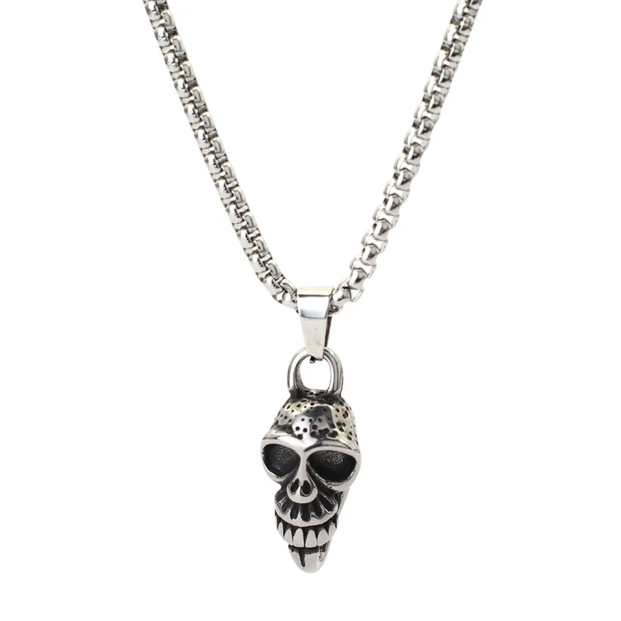 Stainless Steel Anchor Skull Necklace for Men