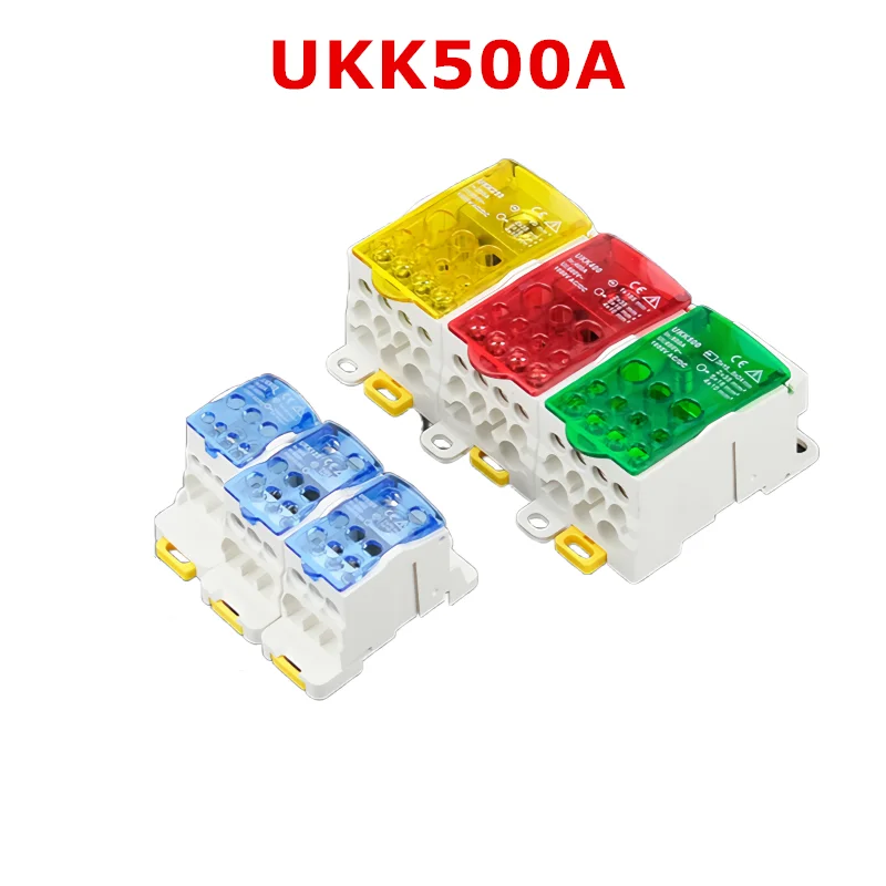 

1 шт. UKK500A Juction Box 1 вход 11 выход универсальный провод электрический разъем Din-рейка Клеммная колодка распределительная коробка
