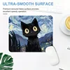 Starry Night mouse pad with cute black cat, study and office use, office accessories, rectangular workstation pad - durable, wat 5