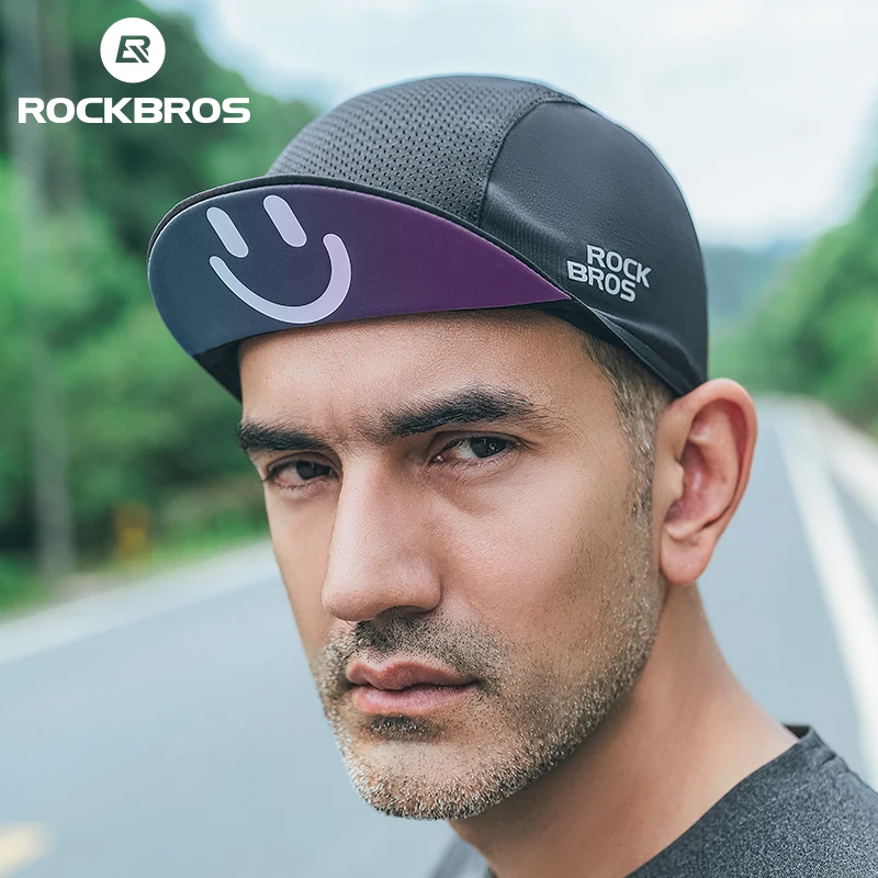 ROCKBROS Cycling Caps Summer Ultra-Light Mesh Breathable Classic Team Bike Caps Sun Protection Ice Silk Cool Hats