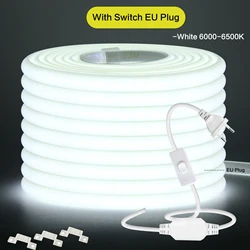Premium COB LED Strip Light with Dimmer Switch - Super Bright, Waterproof, Versatile Indoor/Outdoor Lighting - 18M (With Switch White)